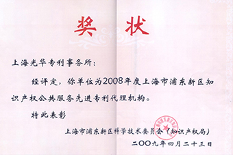 2008 Advanced Patent Agency Award